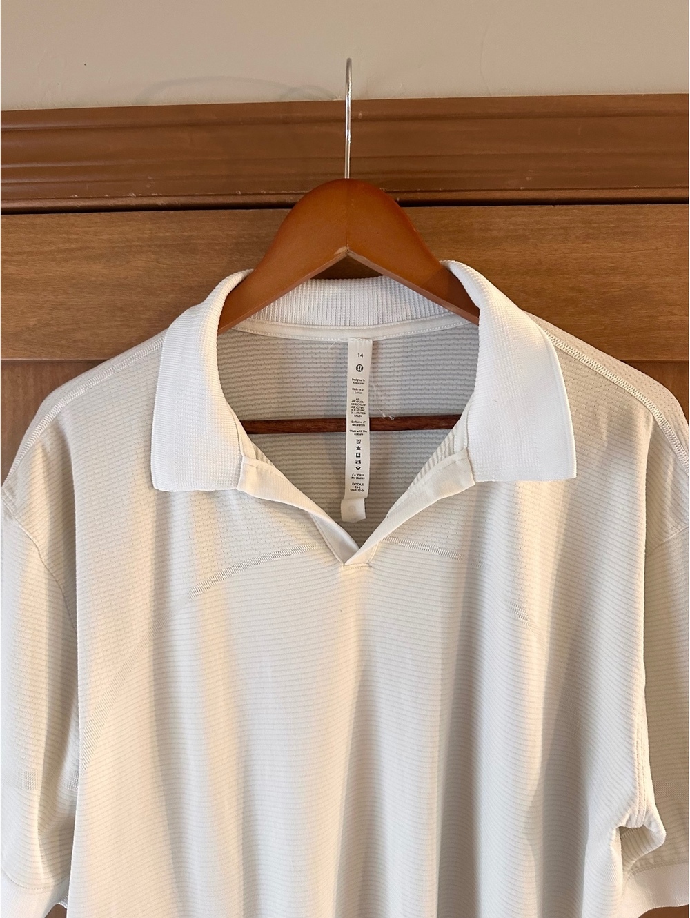Lululemon Swiftly Tech Relaxed-Fit Polo Shirt in White Women’s size 14 LW3GMJS - Picture 5 of 14